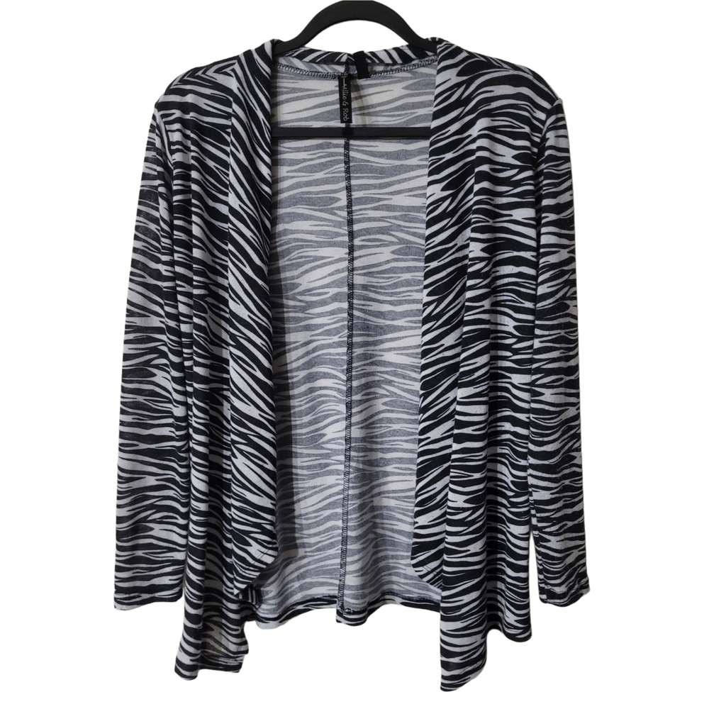 Allie & Rob Black And White Zebra Cardigan Size Small